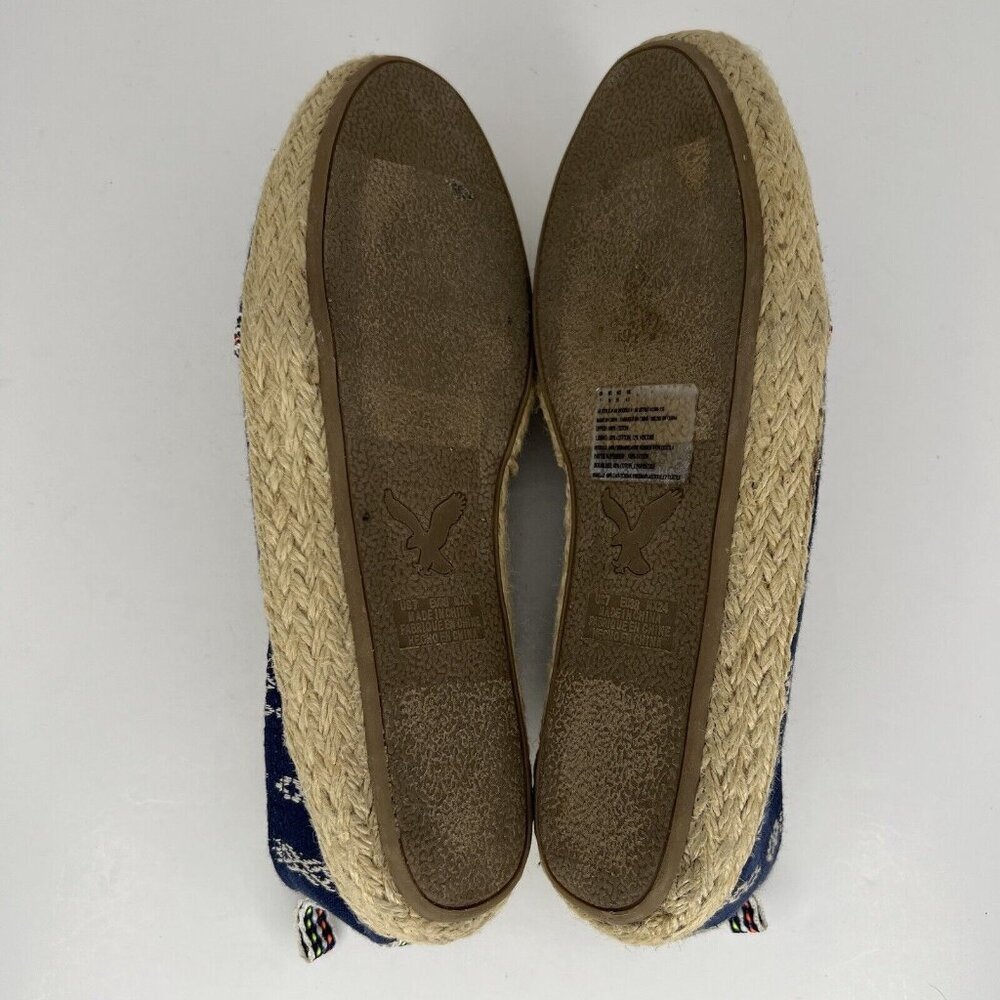 American Eagle Aztec Navy Blue Comfort Flats Womens Size 7 Espadrille Shoes - Picture 8 of 8